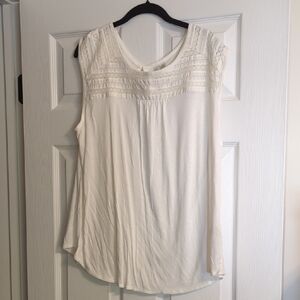 LC Lauren Conrad Cream Sleeveless Blouse